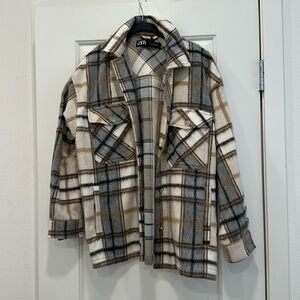 Zara Plaid Shacket (shirt jacket)